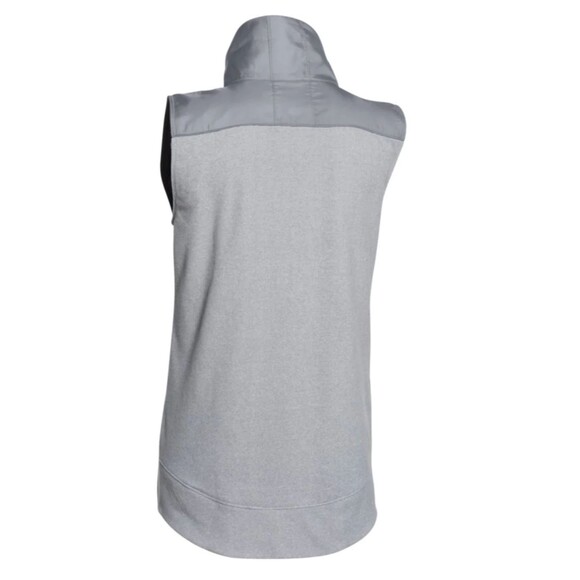 Under Armour Vest Women's MEDIUM ColdGear Gray Fleece Zip Pocket Loose Athletic - Picture 11 of 13